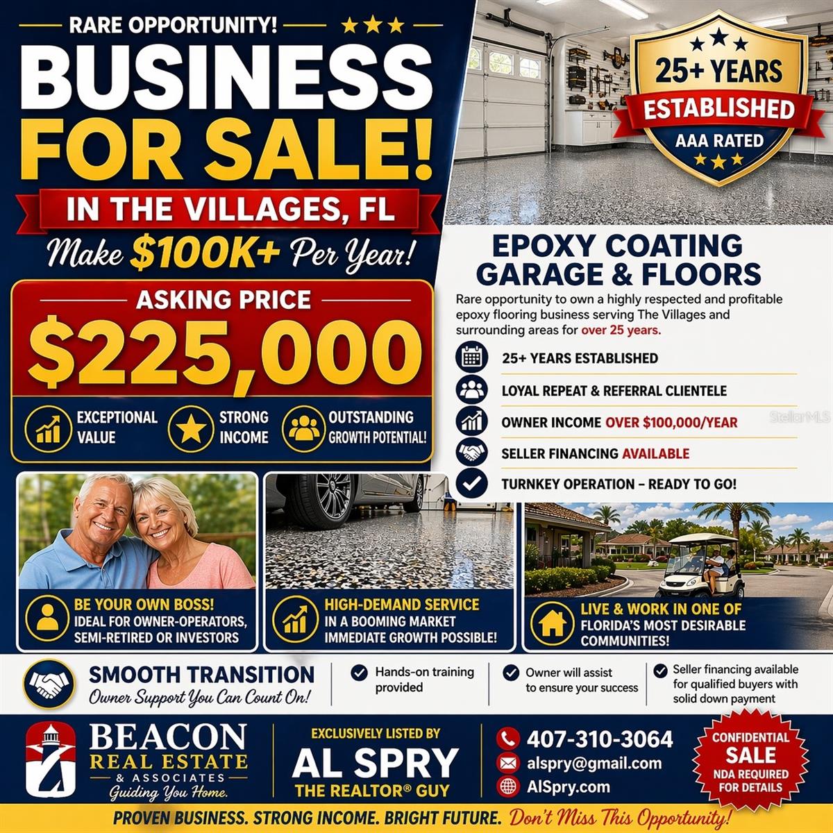 EPOXY COATING FLOORING BUSINESS, THE VILLAGES, FL
